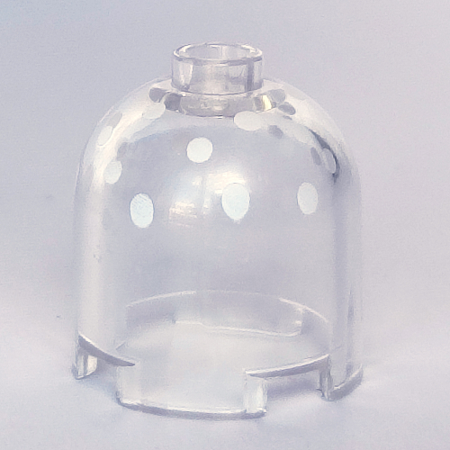 Lego Brick Round 2 x 2 x 1 2/3 Dome Top, Hollow Stud with White Spots (Snow) print