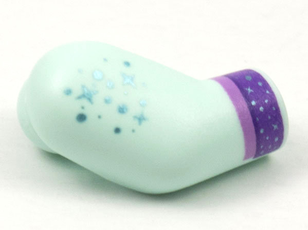 Lego Arm, Right with Metallic Light Blue Sparkles and Dark Purple Cuff Pattern