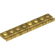 Lego Plate Special 1 x 8 with Door Rail / Pearl Gold