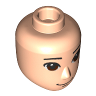 Lego Minidoll Head Male, Reddish Brown Eyes / Light Nougat