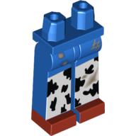 Lego Long Legs and Hips with Black and White Chaps, Dirt Stains Print (Jessie) / Blue