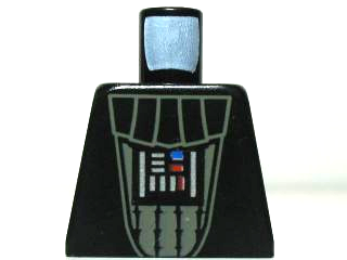 Lego Torso SW Darth Vader Gray Armor with Silver Chest Panel with Red and Blue Lights Pattern / Black