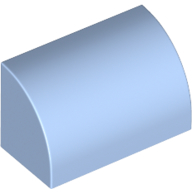 Lego Brick Curved 1 x 2 x 1 No Studs / Bright Light Blue