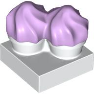 Lego Duplo Food, Two Cakes on Plate Lavender / White