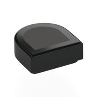 Lego Tile Round 1 x 1 Half Circle with Silver Surface Print / Black