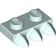 Lego Plate Special 1 x 2 with Three Teeth [Tri-Tooth] / Light Aqua