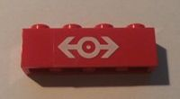 Lego Brick 1 x 4 with Train Logo White Pattern (Sticker) - Set 4551