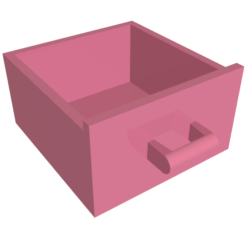 Lego Cupboard 4 x 4 x 4 Drawer, Open Handle
