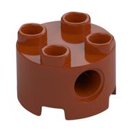 Lego Brick Round 2 x 2, Pin Holes / Dark Orange