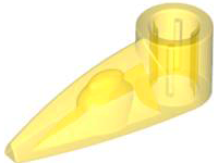 Lego Bionicle 1 x 3 Tooth with Axle Hole (Bohrok Eye) / Trans-Yellow