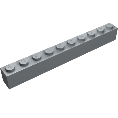 Lego Brick 1 x 10 / Pearl Light Gray