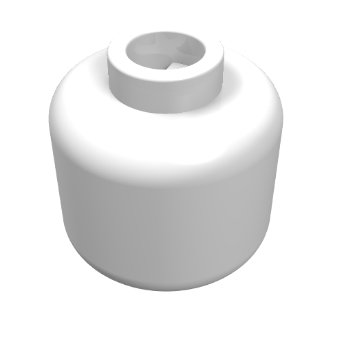Lego Minifig Head [Plain] [Blocked Open Stud] / White