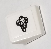 Lego Slope 30 1 x 1 x 2/3 with Michelin Logo Pattern Model Right Side (Sticker) - Set 75885 / White