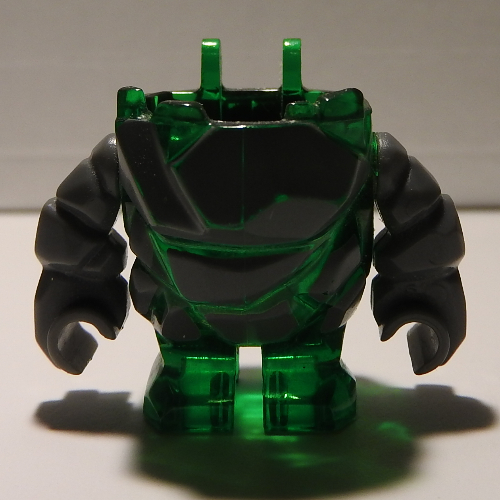Lego Body Rock Monster - Torso/Legs with Dark Bluish Gray Arms Assembly / Trans-Green
