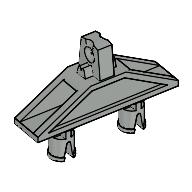 Lego Technic Connector 3 x 1 x 4 with Two Pins and Click Hinge / Light Gray