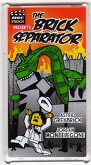 Lego Glass for Window 1 x 4 x 6 with 'THE BRICK SEPARATOR' Movie Poster Pattern Both Sides (Stickers) - Set 10232