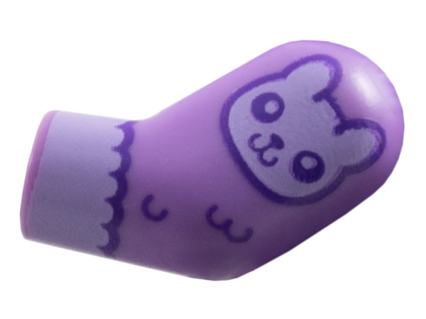 Lego Arm, Left with Dark Purple and Lavender Cuff and Rabbit Head Pattern / Medium Lavender