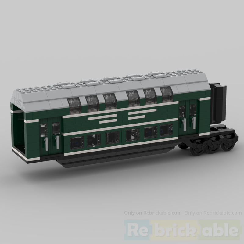 Lego Middle unit for the new style German Doppelstockwagen train car vagon in 7stud wide