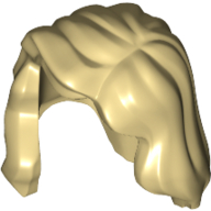 Lego Hair Mid-Length with Part over Front of Right Shoulder / Tan