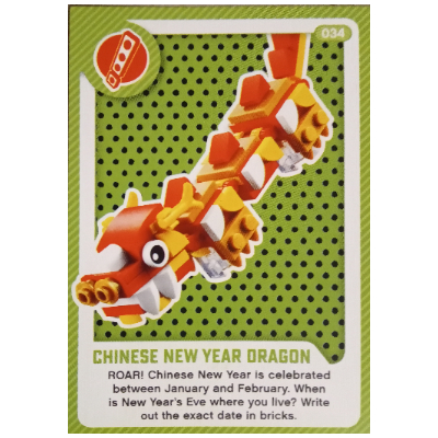 Lego Trading Card, Create the World Living Amazingly - Chinese New Year Dragon