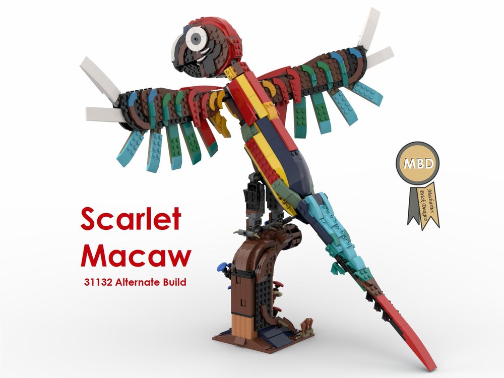 Lego Scarlet Macaw Parrot, 31132 Alternate Build