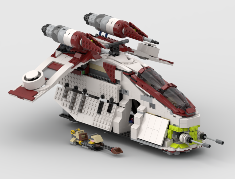 Lego Republic Gunship LAAT alternate build using 2x 75342 and 1x 75402