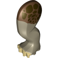 Lego Animal Body Part, Dinosaur, Triceratops Leg, Left, Rear / Hind, with Pin, Tan Nails and Reddish Brown and Dark Brown Print / Dark Tan