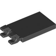 Lego Tile Special 2 x 3 with 2 Clips [Angled Clips] / Black