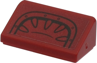 Lego Slope 30 1 x 2 x 2/3 with Black Tractor Seat on Dark Red Background Pattern (Sticker) - Set 40423 / Dark Red
