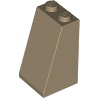 Lego Brick Sloped 75° 2 x 2 x 3 [Solid Studs] / Dark Tan