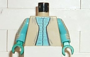 Lego Torso SW Vest with Sky Blue Shirt Pattern (Greedo) / Sky Blue Arms Printed / Dark Turquoise Hands
