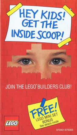 Lego 1990 Insert - Builders Club - 'Hey kids! Get the inside scoop!' (970001/970003)