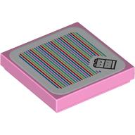 Lego Tile 2 x 2 with Yoshi and Barcode Print (Sticker)