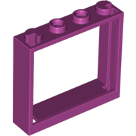 Lego Window 1 x 4 x 3 without Shutter Tabs / Magenta