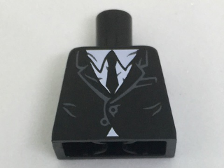 Lego Torso Suit with White Shirt and Black Tie Pattern / Black