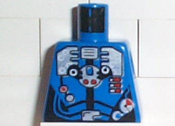 Lego Torso Aquazone Hydronaut Silver Diving Pattern 3 / Blue