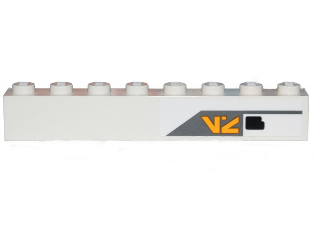 Lego Brick 1 x 8 with Bright Light Orange SW Alien Characters, Dark Bluish Gray and Black Markings Pattern (Sticker) - Set 75273