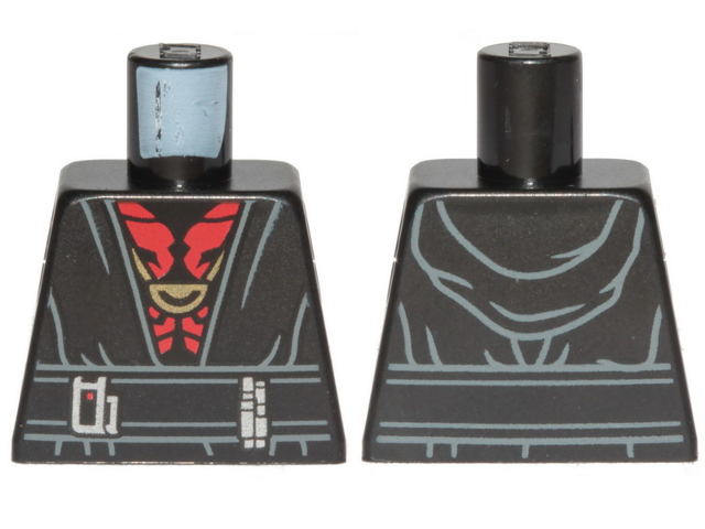 Lego Torso SW Sith Robe, Red Chest and Gold Necklace Pattern (Darth Maul) / Black