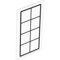 Lego Glass for Window 1 x 4 x 6 with Black Lattice Print / Trans-Clear