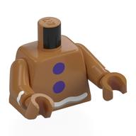 Lego Torso, Gingerbread, Dark Purple Gumdrops, White Icing Print, Medium Nougat Arms and Hands / Medium Nougat