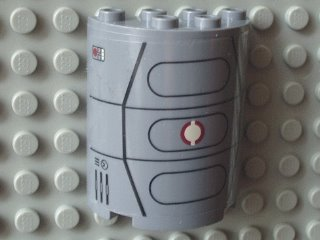 Lego Cylinder Half 2 x 4 x 4 with SW Escape Pod Pattern (Sticker) - Set 8039
