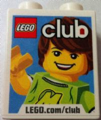 Lego Duplo, Brick 1 x 2 x 2 with LEGO Club LEGO.com/club and Max Pattern