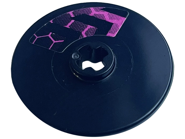 Lego Technic, Disk 3 x 3 with Chevrons and Dark Pink Honeycomb Pattern Model Right Side (Sticker) - Set 42164