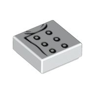 Lego Tile 1 x 1 with Chef Jacket Print / White