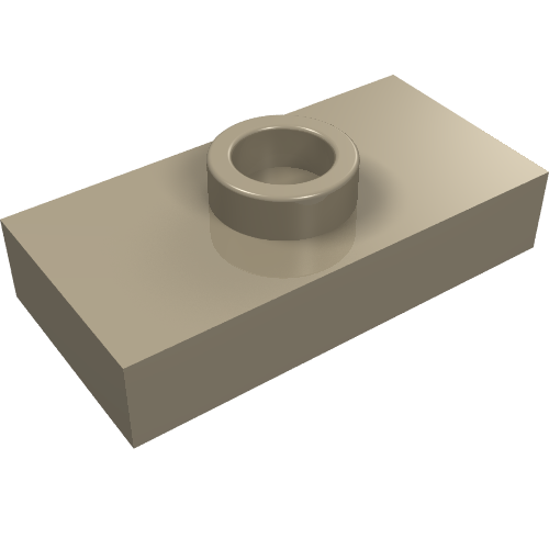 Lego Plate Special 1 x 2 with 1 Stud without Groove (Jumper) / Dark Tan