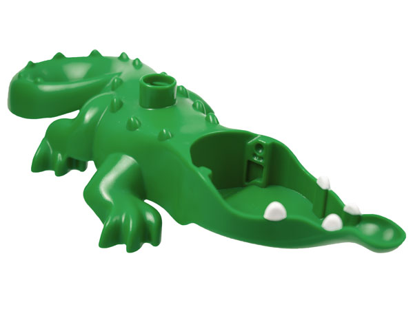 Lego Duplo Alligator / Crocodile Large Body, White Teeth Pattern / Green