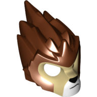 Lego Mask Lion with Tan Face and Crooked Frown Print / Reddish Brown