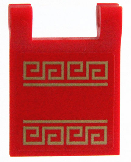 Lego Flag 2 x 2 Square with Flared Edge with Gold Lines and Ornamental Border Pattern (Sticker) - Set 31131