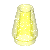 Lego Cone 1 x 1 [Top Groove] / Glitter Trans-Neon Green