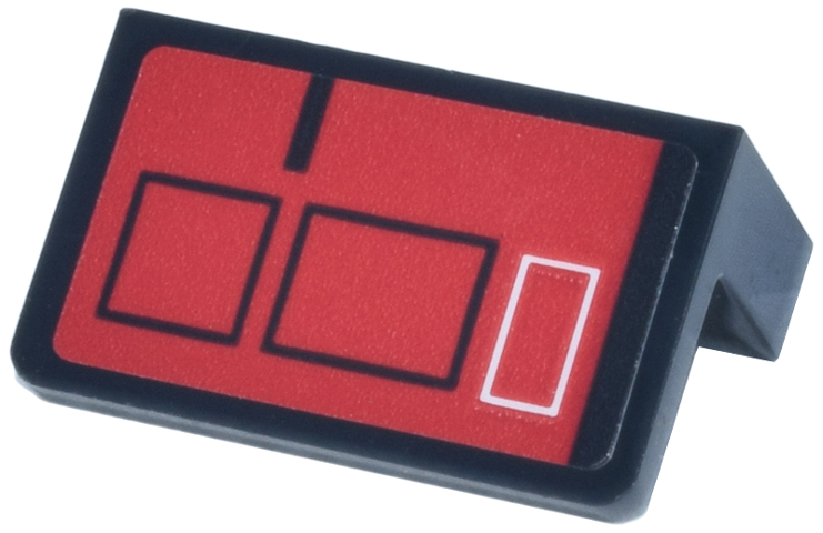 Lego Panel 1 x 2 x 1 with Red Control Panel, Black and White Rectangles Pattern (Sticker) - Set 75419
